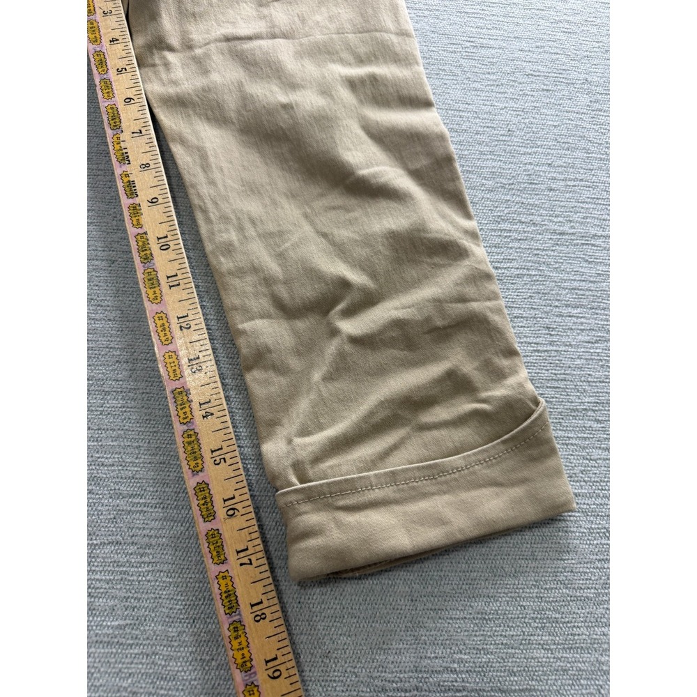 T&Y Fashion Capri Pants Womens 5/6 Beige Skinny Leg Cuffed Hem Ankle Button - Picture 13 of 16